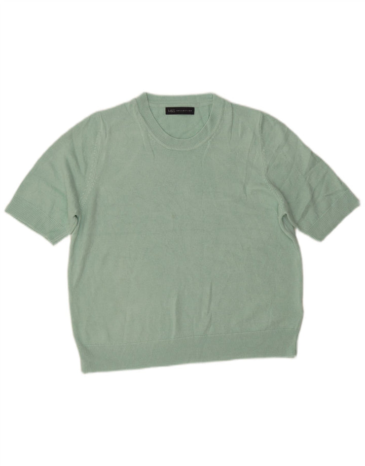 Marks & Spencer Damen-Pullover mit Rundhalsausschnitt, Größe 40, Türkis