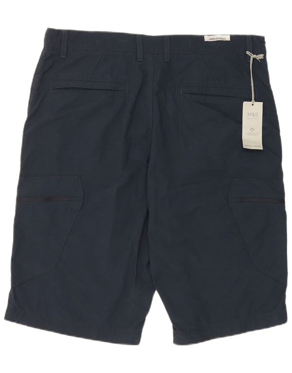 Marks & Spencer Herren-Cargohose W34, Größe L, marineblau, Baumwolle