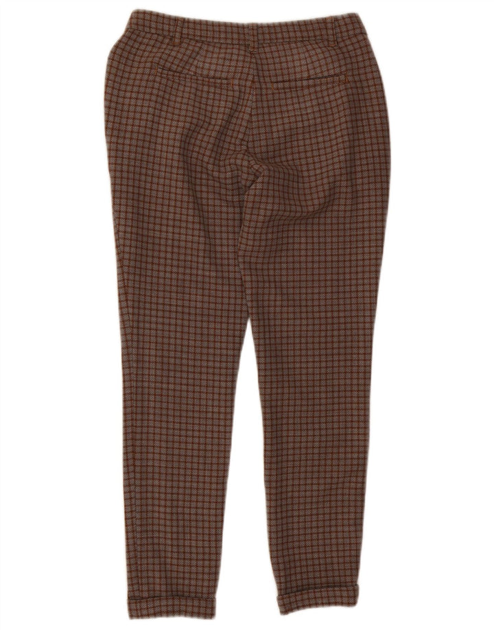 Pinko Slim Chino-Hose für Damen, W26, L26, braun kariertes Polyester