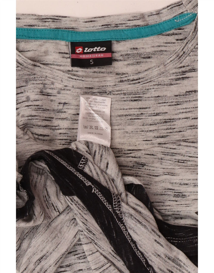 LOTTO Damen-Oversize-Grafik-Top, langärmlig, Gr. 10, klein, grau gefleckt