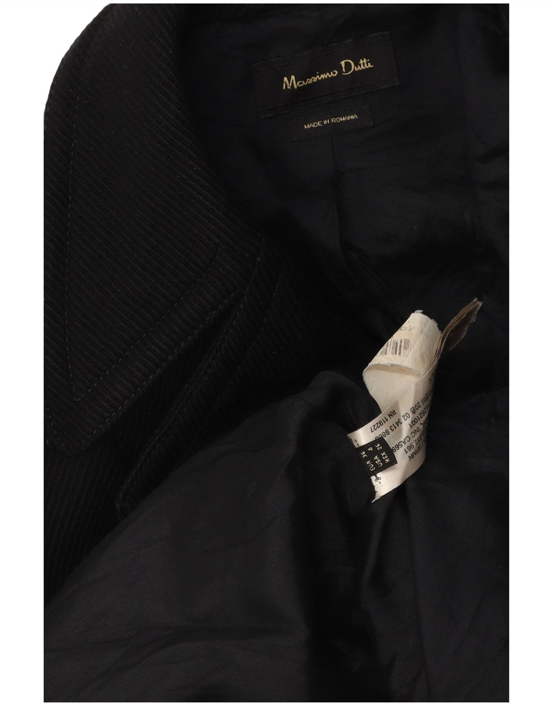 Massimo Dutti Damen Zweireiher-Blazerjacke EU 36 XS Schwarz Polyamid