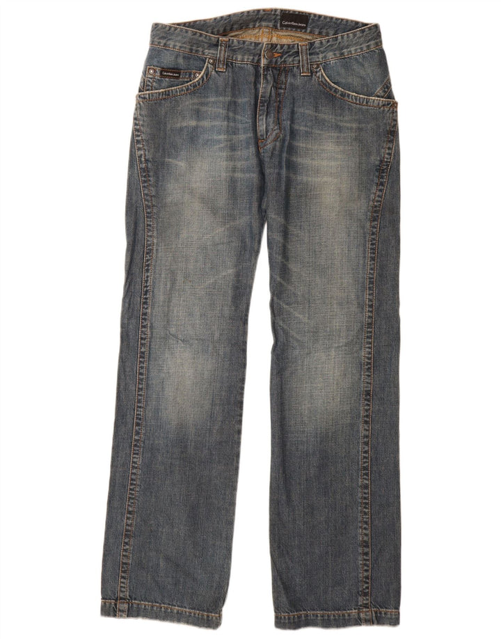 CALVIN KLEIN Damen Straight Jeans W32 L34 Blaue Baumwolle