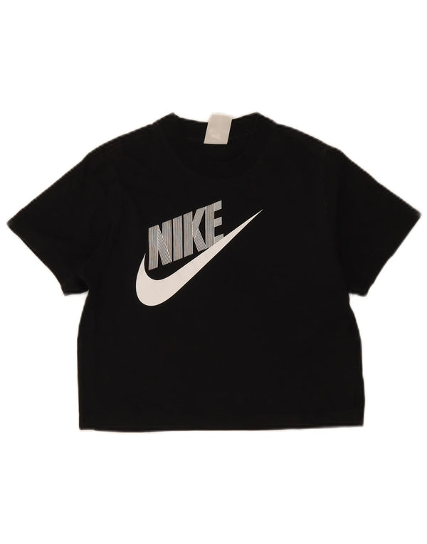 Nike Mädchen-T-Shirt mit Grafik, 8–9 Jahre, Größe S, schwarze Baumwolle