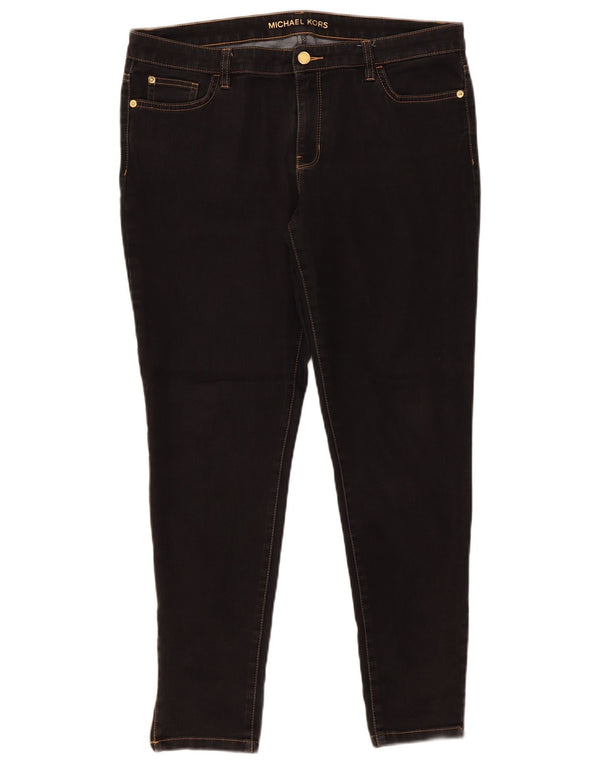 Michael Kors Damen Jegging Jeans US 12 Large W31 L31 Schwarze Baumwolle
