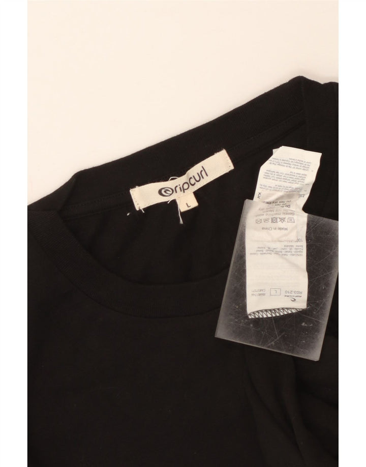 Rip Curl Herren-T-Shirt mit Grafik, groß, aus schwarzer Baumwolle