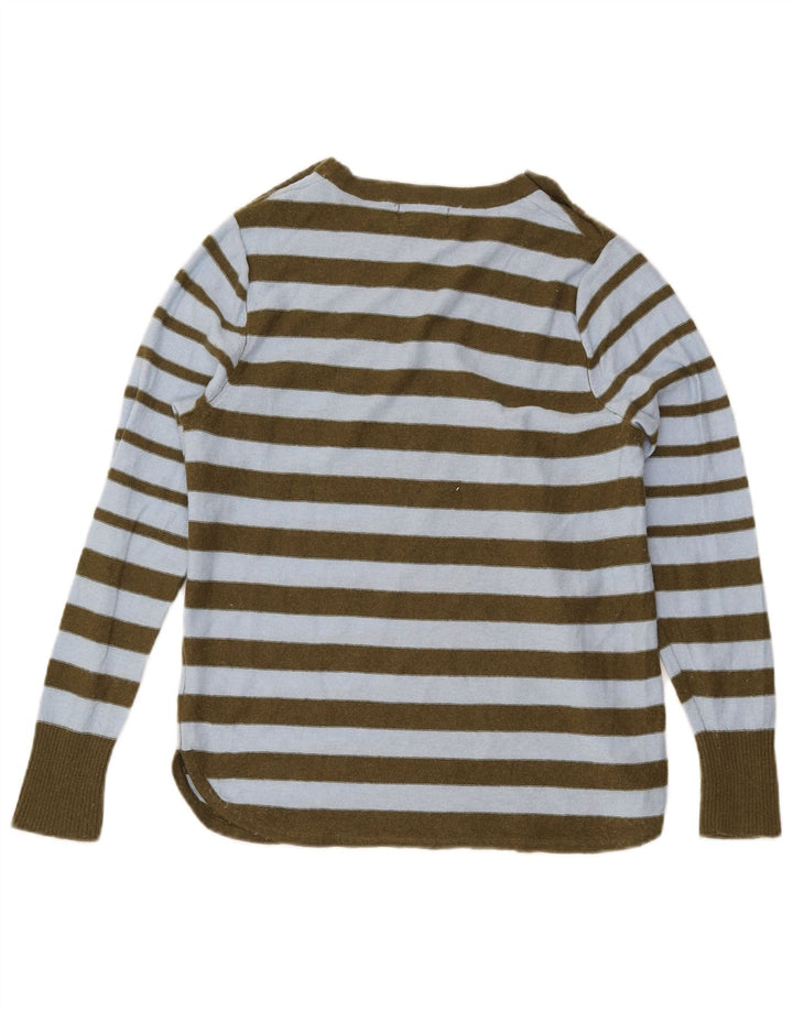 White Stuff Damen-Pullover mit U-Boot-Ausschnitt, Gr. 12, mittleres Khaki, gestreift