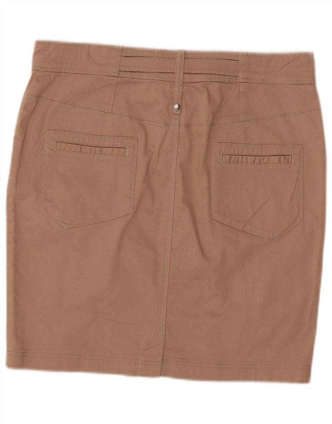 Trussardi Damen Bleistiftrock IT 46 Large W32 Beige Baumwolle