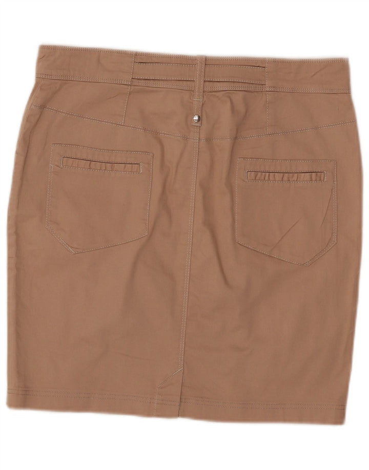 Trussardi Damen Bleistiftrock IT 46 Large W32 Beige Baumwolle