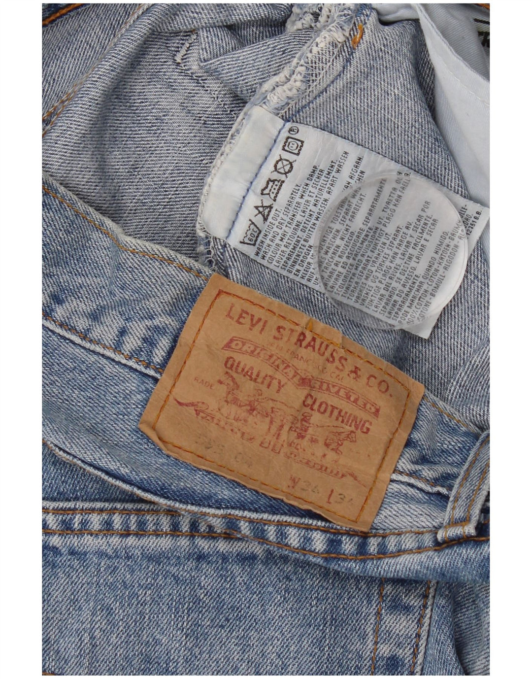 Levi's Herren 595 Straight Jeans W34 L28 Blaue Baumwolle