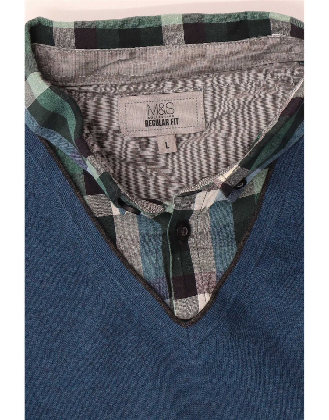 Marks & Spencer Herren-Pullover mit Rollkragen, reguläre Passform, Größe L, Blau