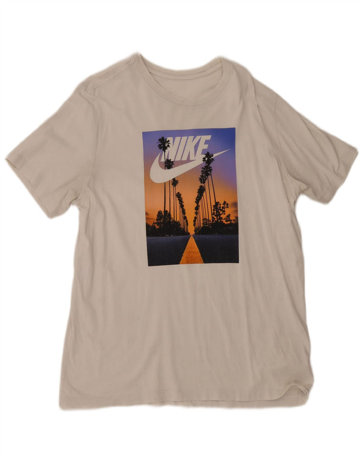 Nike Herren-T-Shirt mit Grafik, Größe L, aus weißer Baumwolle