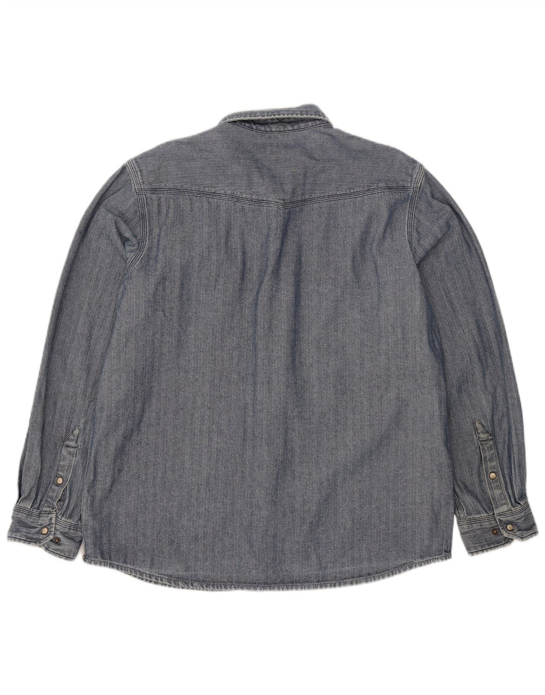 Carhartt Herren-Slim-Fit-Hemd, groß, blaue Fischgräten-Baumwolle