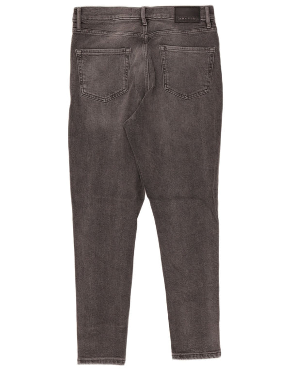 Dkny Damen High Waist Crop Skinny Jeans W30 L26 Graue Baumwolle