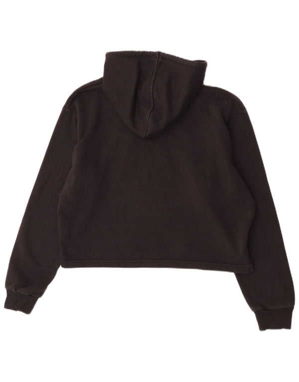Puma Womens Crop Graphic Übergroßer Kapuzenpullover UK 10 Small Schwarz Baumwolle