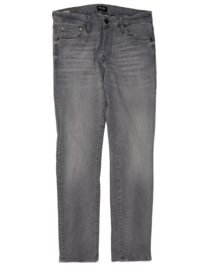 Jack & Jones Herren Slim Jeans W32 L30 Graue Baumwolle