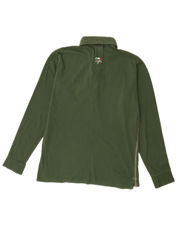 LOTTO Herren-Langarm-Poloshirt, klein, grün, Farbblock