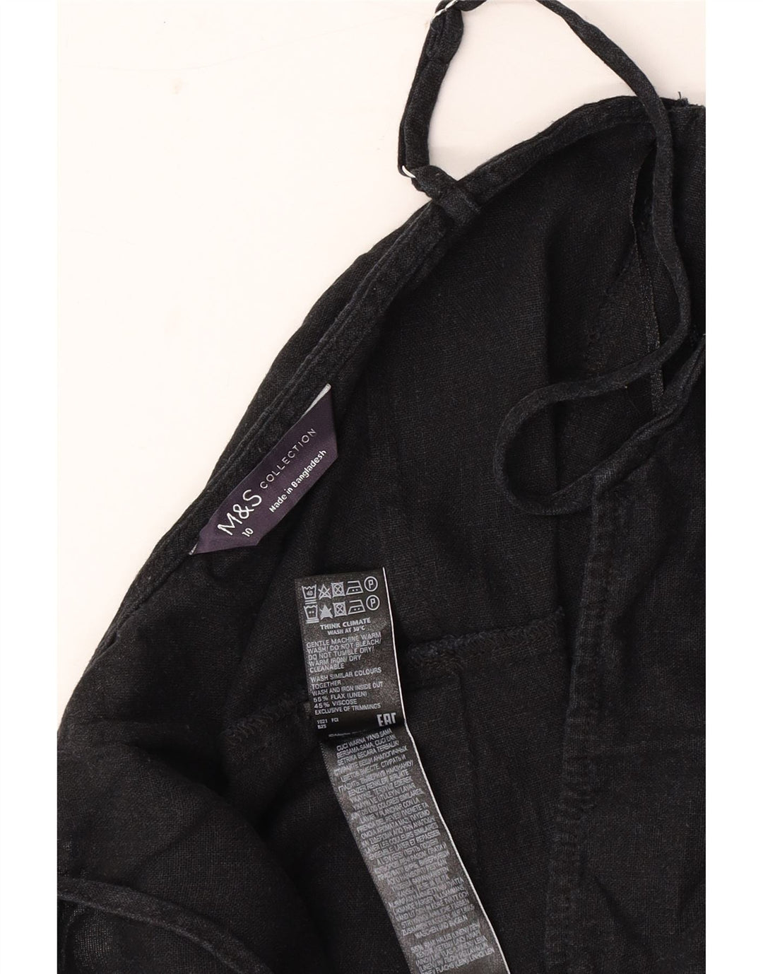 Marks & Spencer Damen-Overall, ärmellos, Gr. 10, Größe S, Schwarz, Leinen
