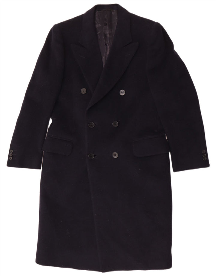 Facis Herren langer zweireihiger Mantel IT 48 Medium Navy Blue