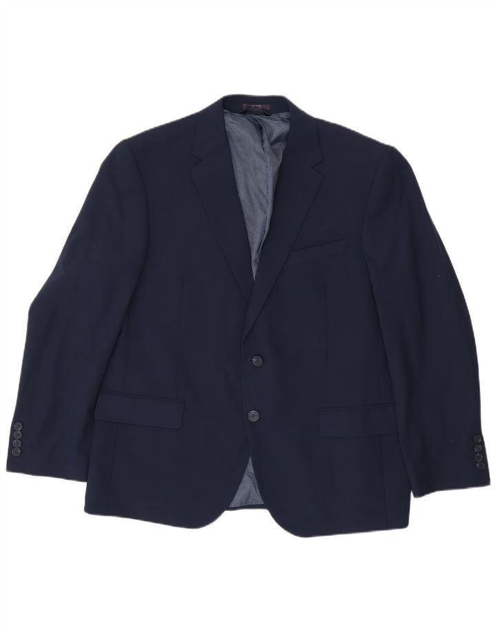 Marks & Spencer Herren-Blazer mit 2 Knöpfen, UK 44, 2XL, marineblaue Wolle