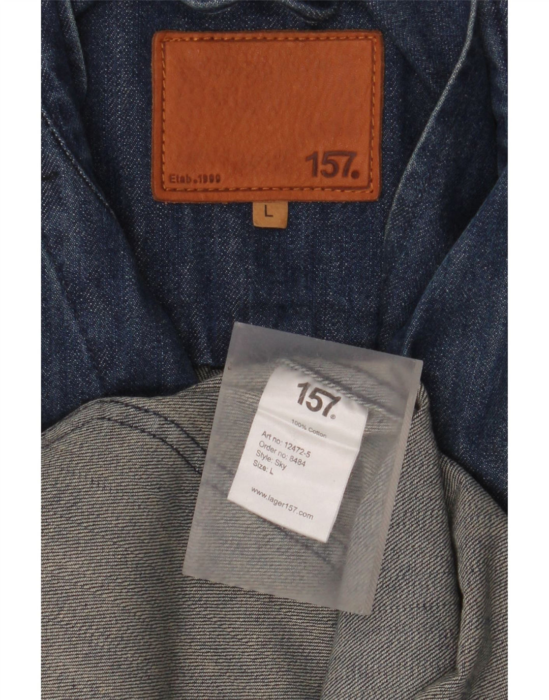 Lager 157 Herren-Jeans-Blazer mit 5 Knöpfen, UK 40, Größe L, Blau, Baumwolle