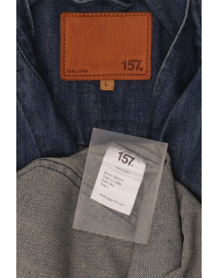 Lager 157 Herren-Jeans-Blazer mit 5 Knöpfen, UK 40, Größe L, Blau, Baumwolle