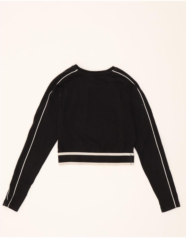 Puma Damen Crop Top Langarm UK 10 Small Schwarz