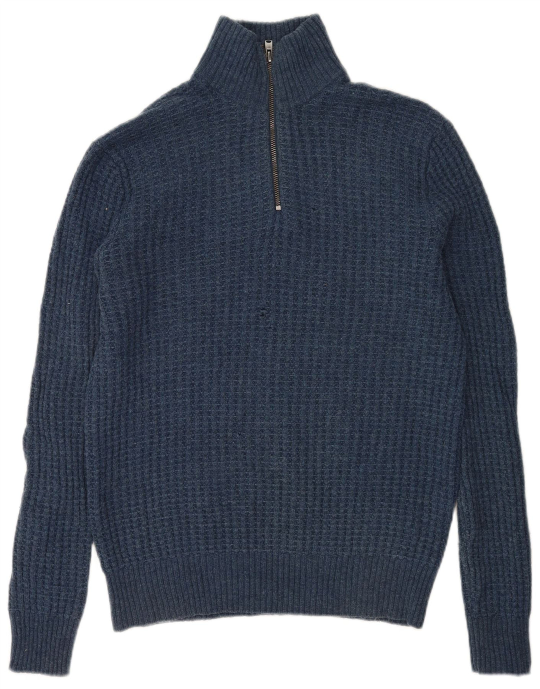 Gap Herren-Pullover mit Reißverschluss am Hals, kleine blaue Lammwolle