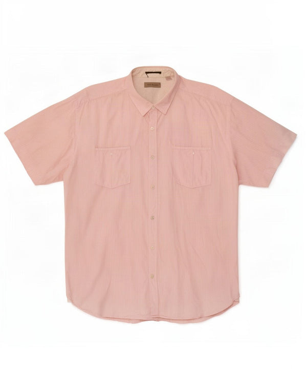 Ted Baker Herren-Hemd, kurzärmelig, klassische Passform, XL, rosa, geblümt, Baumwolle