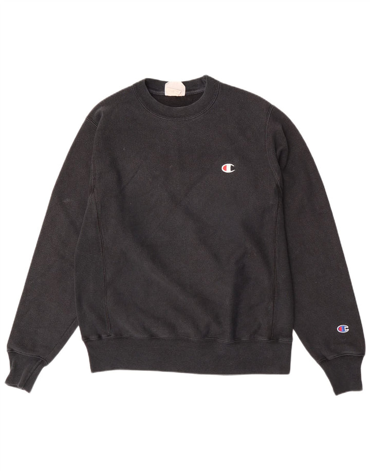 Champion Herren Reverse Weave Sweatshirt Pullover Small Schwarz Baumwolle