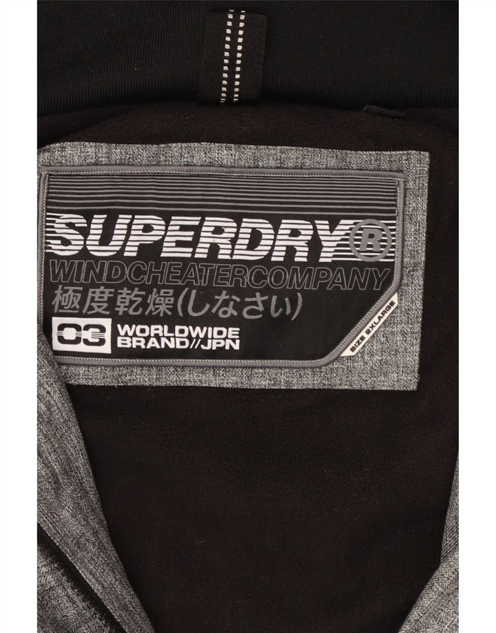SUPERDRY Damen-Windbreakerjacke mit Kapuze, UK 20 2XL, Grau, Farbblock