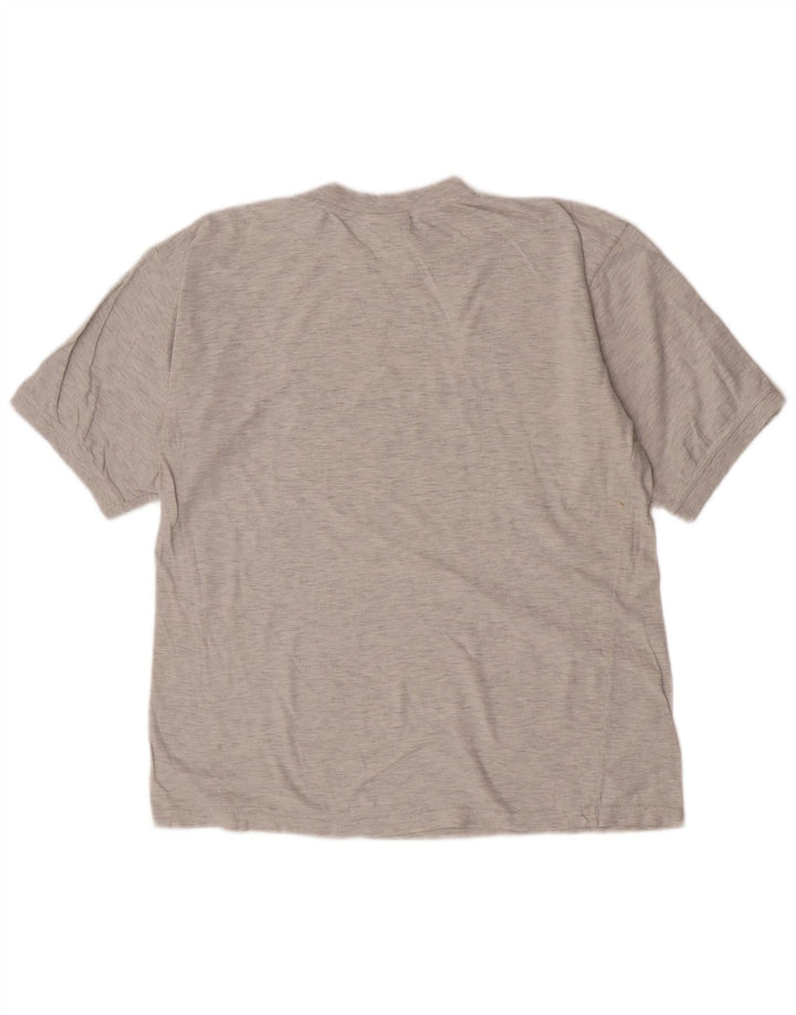 Reebok Herren Grafik-T-Shirt-Oberteil aus mittelgrau gefleckter Baumwolle