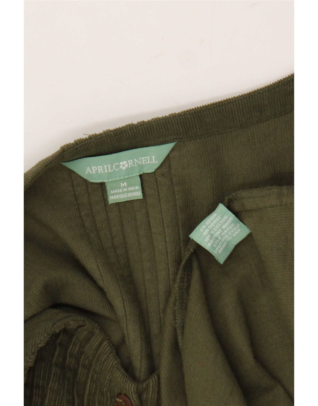 April Cornell Damen-Basic-Kleid mit 3/4-Ärmeln, UK-Größe 14, Mittelgrün mit Blumenmuster