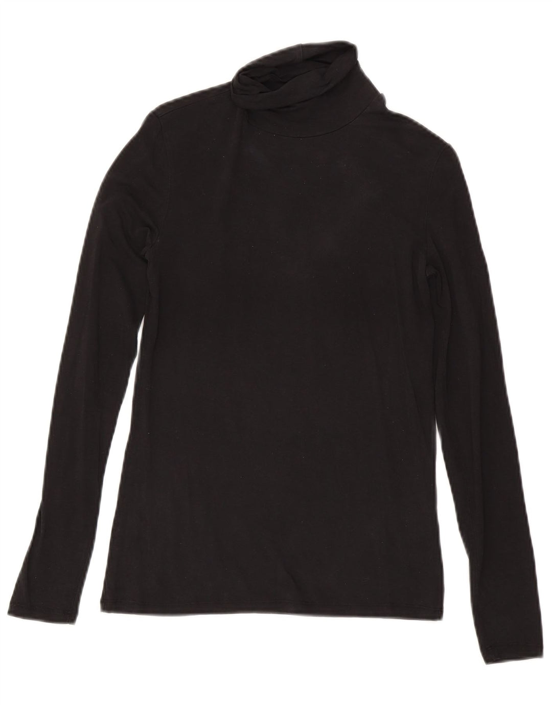 Massimo Dutti Damen Top Langarm UK 8 Small Schwarz Lyocell