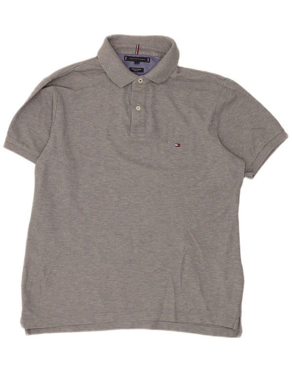 Tommy Hilfiger Herren Slim Fit Poloshirt XL Grau Baumwolle