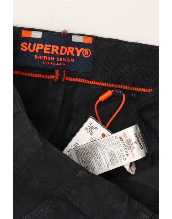 Superdry Herren-Chinoshorts W32, mittelmarineblaue Baumwolle