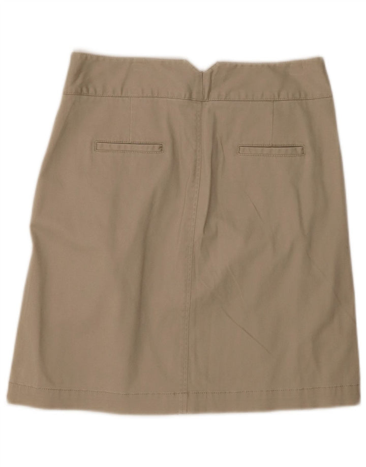 BENETTON Damen Minirock IT 40 Small W28 Beige Baumwolle
