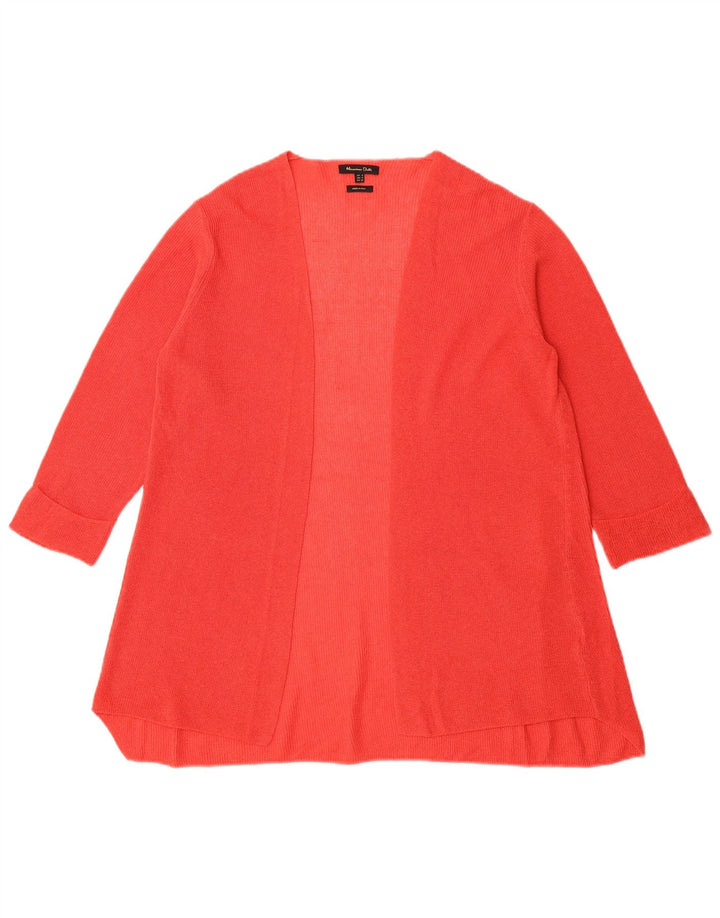 MASSIMO DUTTI Womens Open Cardigan Sweater UK 14 Medium Red