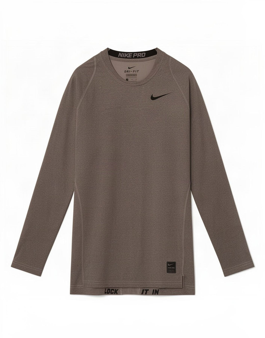 Nike Damen Dri Fit Top Langarm UK 10 Small Graues Colourblock-Polyester