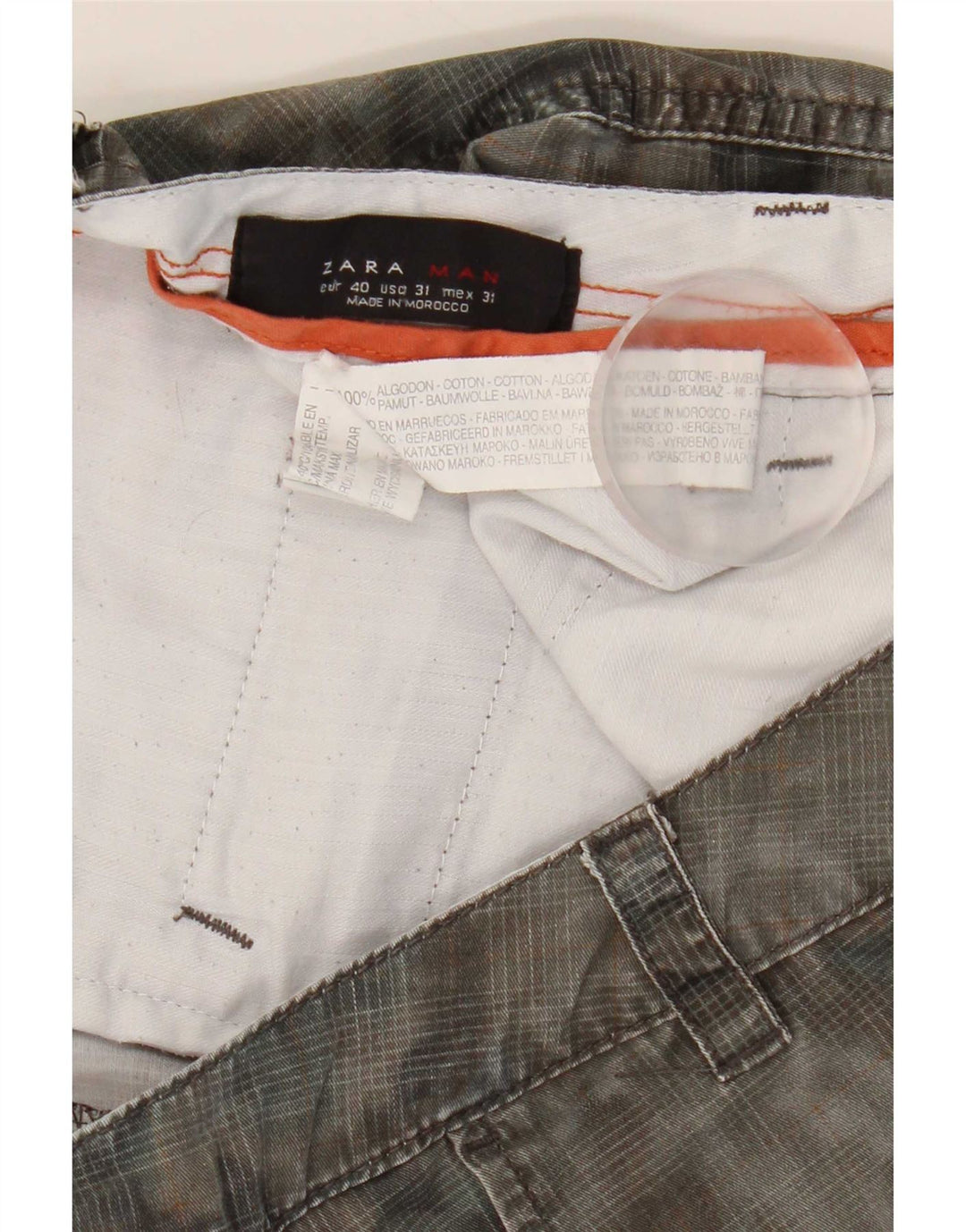 Zara Herren Cargoshorts EU 40 Medium W31 Khaki Baumwolle
