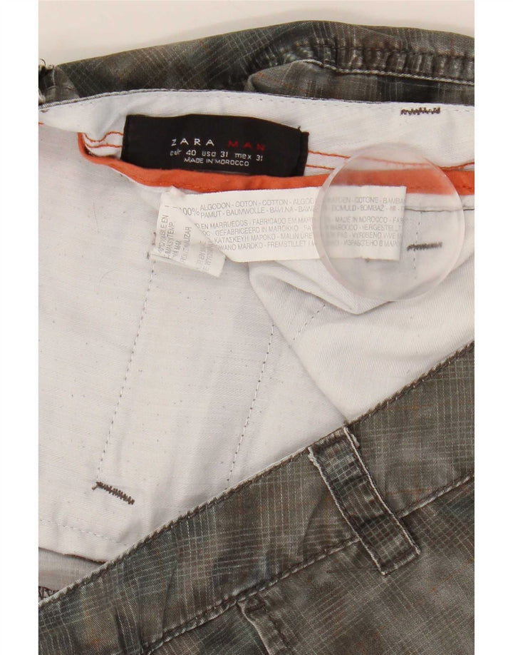 Zara Herren Cargoshorts EU 40 Medium W31 Khaki Baumwolle