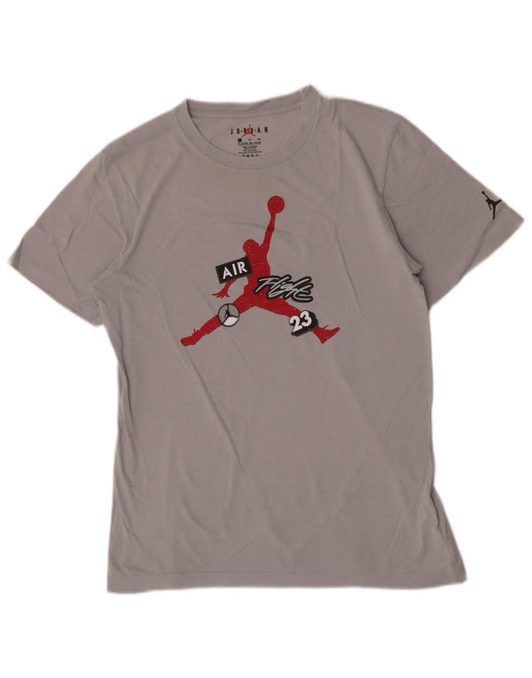Jordan T-Shirt mit Grafik für Jungen, 13–14 Jahre, XL, graue Baumwolle