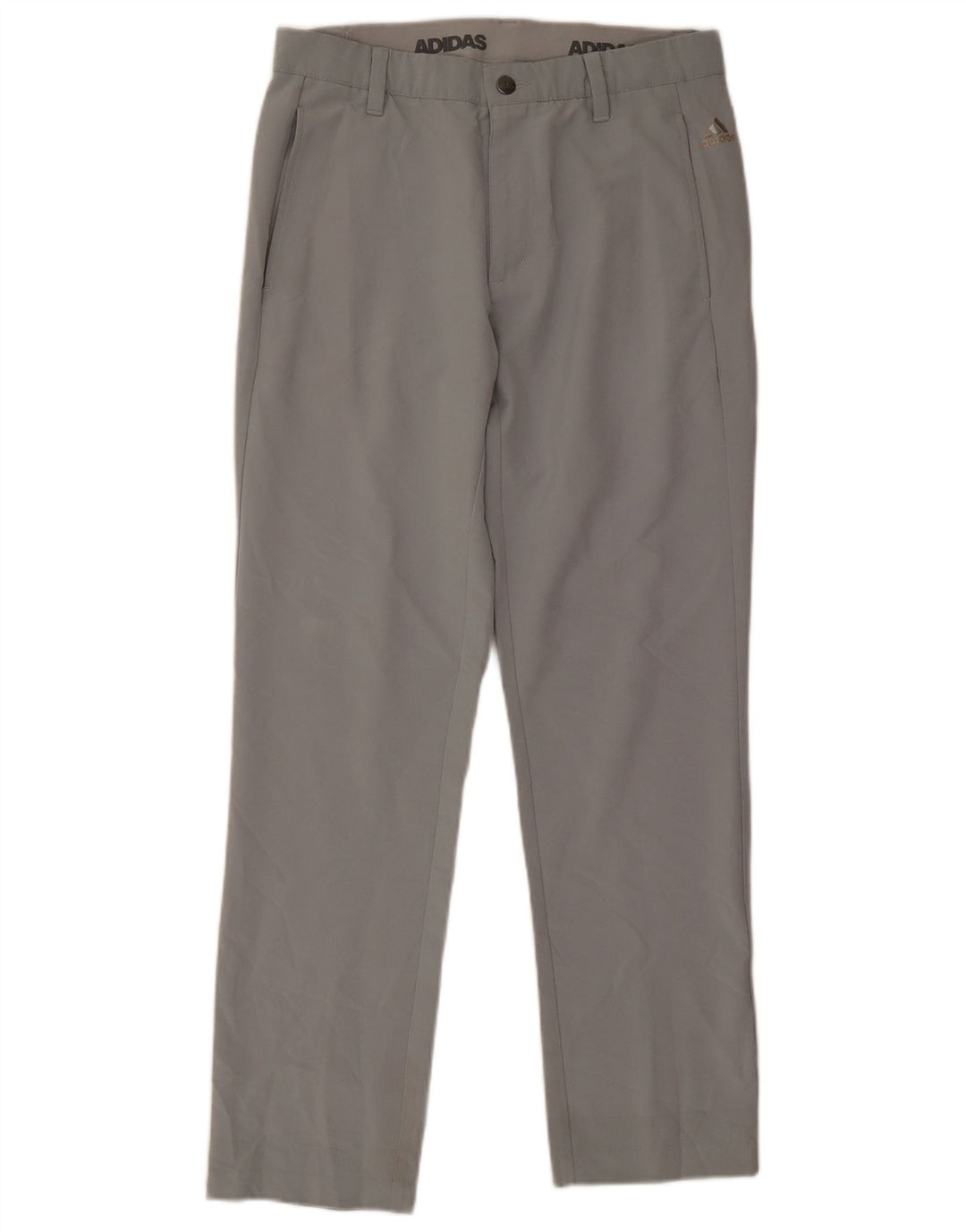 Adidas Herren Straight Chino Hose W30 L28 Grau Polyester