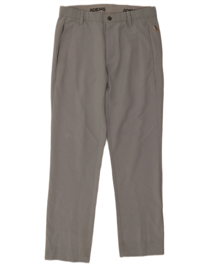 Adidas Herren Straight Chino Hose W30 L28 Grau Polyester