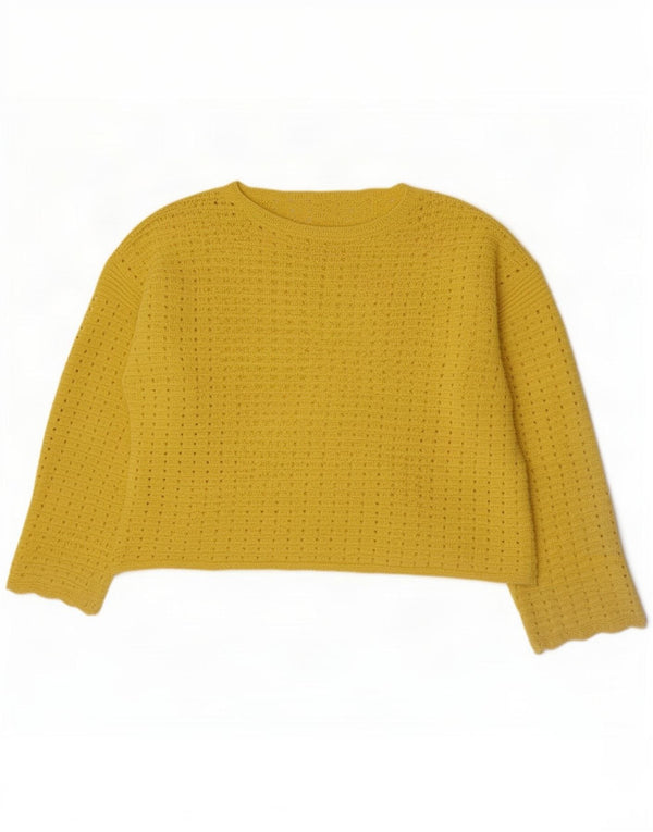 Marks & Spencer Damen Crop Pullover mit U-Boot-Ausschnitt, Gr. 18, XL, Gelb