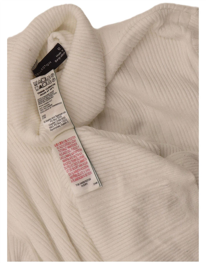 Marks & Spencer Rollkragenpullover für Damen, UK 12, mittelweiße Viskose
