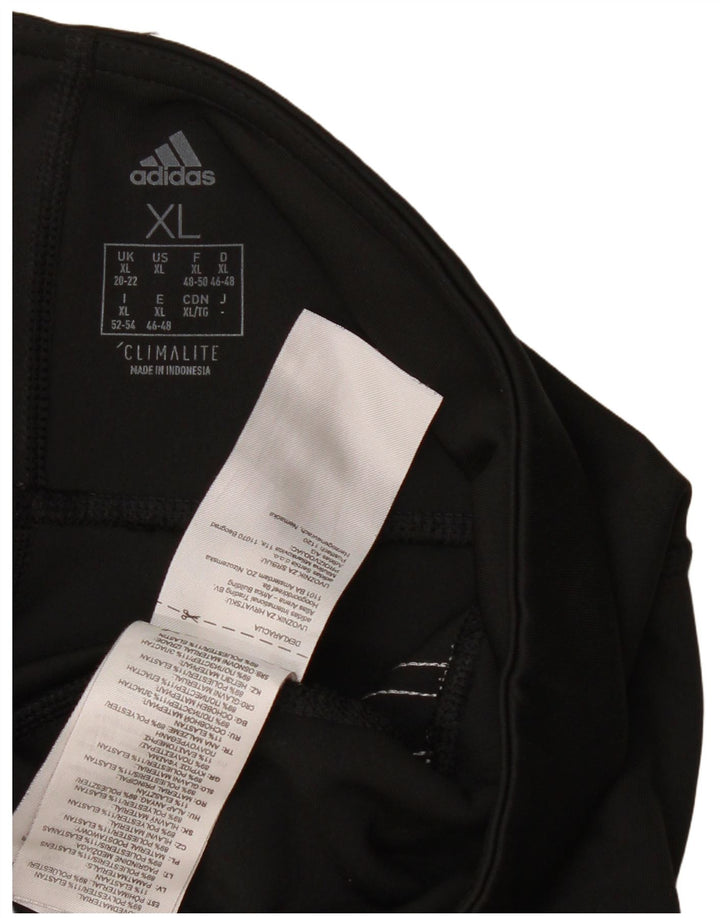 ADIDAS Damen Climalite Leggings UK 20/22 XL Schwarz Polyester