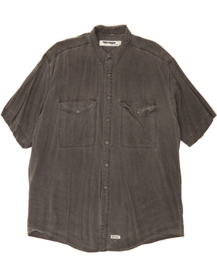 TOM TAILOR Mens Short Sleeve Shirt XL Grey Vintage Tom Tailor and Second-Hand Tom Tailor from Messina Hembry 