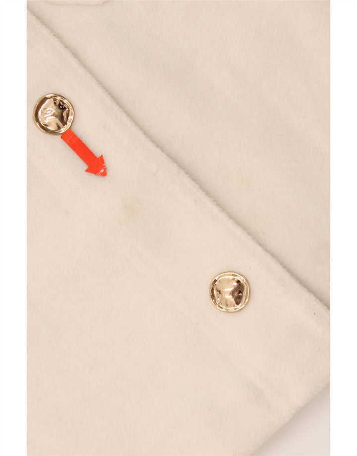 Zara Womens 4 Button Crop Blazer Jacke UK 10 Small Weiß Polyester