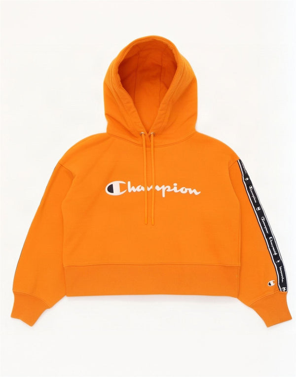 Champion Crop Hoodie-Pullover für Mädchen, 7–8 Jahre, Größe S, Orange, Farbblock