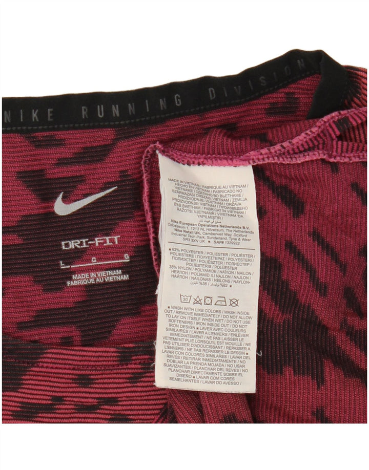 Nike Herren Dri Fit T-Shirt-Oberteil, groß, Burgunderrot, Batik-Polyester